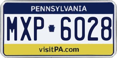 PA license plate MXP6028