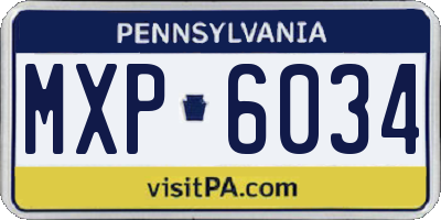 PA license plate MXP6034