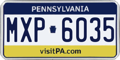 PA license plate MXP6035