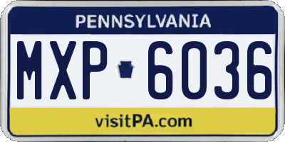 PA license plate MXP6036