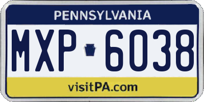 PA license plate MXP6038