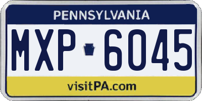PA license plate MXP6045