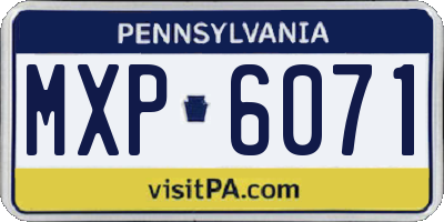 PA license plate MXP6071