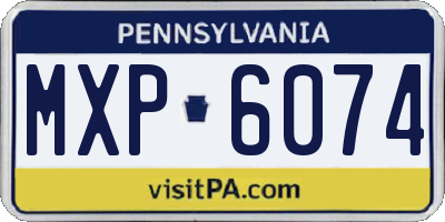 PA license plate MXP6074