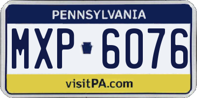 PA license plate MXP6076
