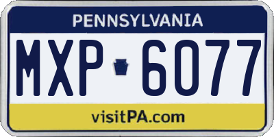 PA license plate MXP6077