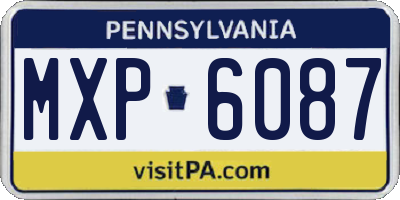 PA license plate MXP6087
