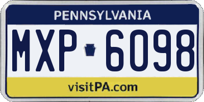 PA license plate MXP6098
