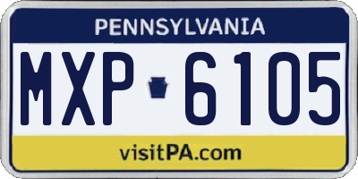PA license plate MXP6105