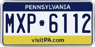 PA license plate MXP6112