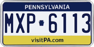 PA license plate MXP6113