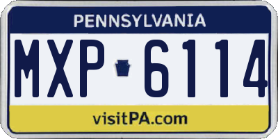 PA license plate MXP6114