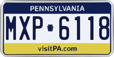 PA license plate MXP6118