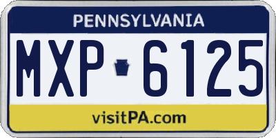 PA license plate MXP6125