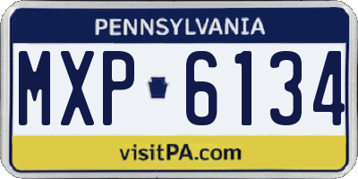 PA license plate MXP6134