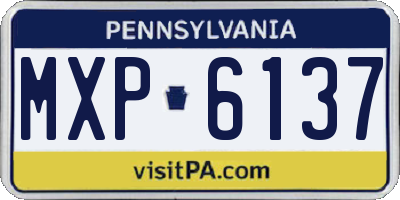 PA license plate MXP6137
