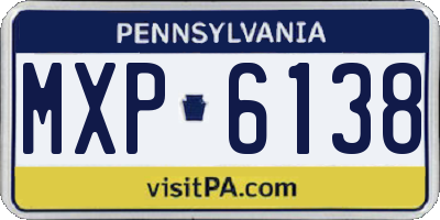 PA license plate MXP6138