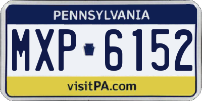 PA license plate MXP6152