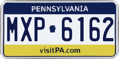 PA license plate MXP6162