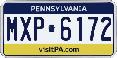 PA license plate MXP6172
