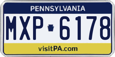 PA license plate MXP6178