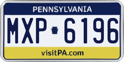 PA license plate MXP6196
