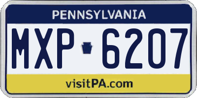 PA license plate MXP6207