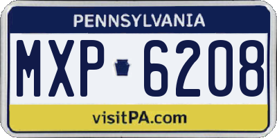 PA license plate MXP6208