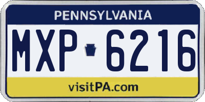 PA license plate MXP6216