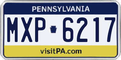 PA license plate MXP6217
