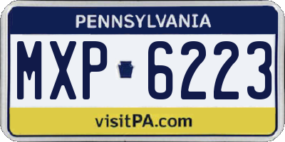 PA license plate MXP6223