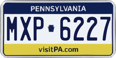 PA license plate MXP6227