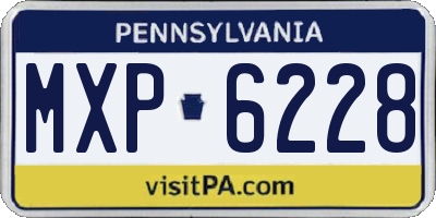 PA license plate MXP6228