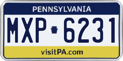 PA license plate MXP6231
