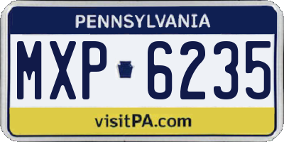 PA license plate MXP6235