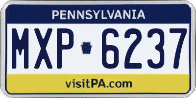 PA license plate MXP6237
