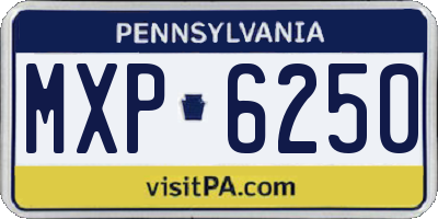 PA license plate MXP6250