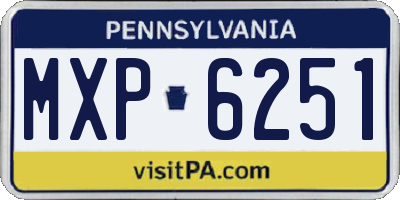PA license plate MXP6251