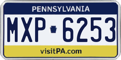 PA license plate MXP6253