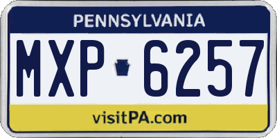 PA license plate MXP6257