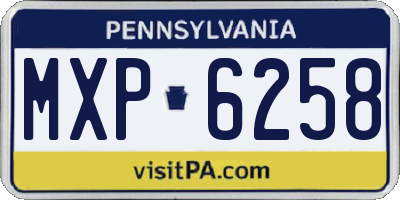 PA license plate MXP6258