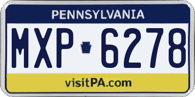 PA license plate MXP6278