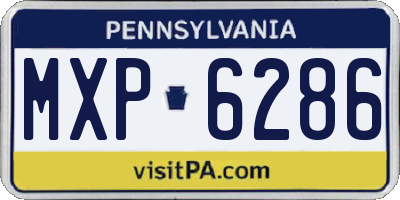 PA license plate MXP6286