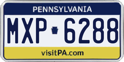 PA license plate MXP6288
