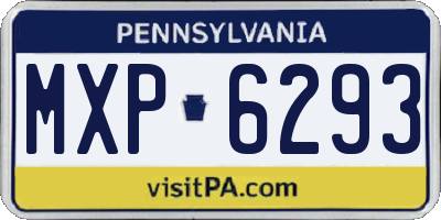 PA license plate MXP6293