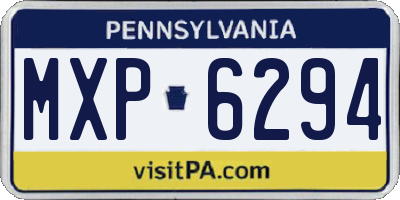 PA license plate MXP6294