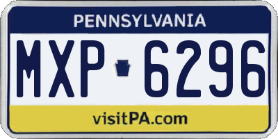 PA license plate MXP6296