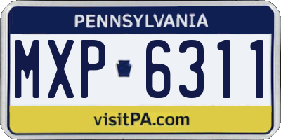 PA license plate MXP6311