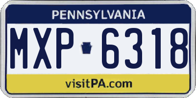 PA license plate MXP6318