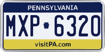 PA license plate MXP6320